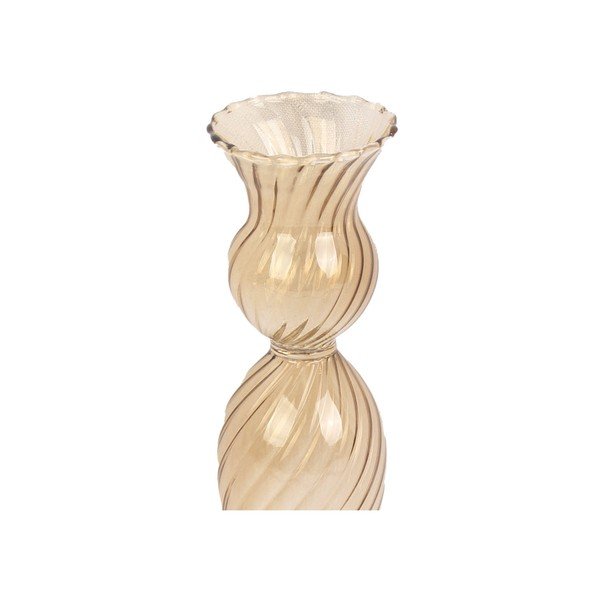 Svjetlosmeđi stakleni svijećnjak PT LIVING Swirl, visina 17 cm-image-2