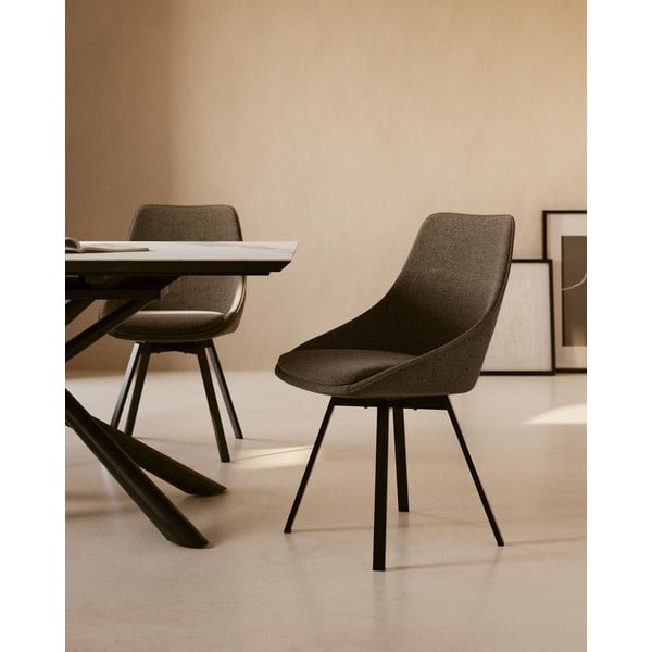 Tamno siva blagovaonska stolica Jenna – Kave Home-image-1