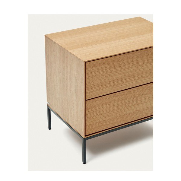 Noćni ormarić u dekoru hrasta u prirodnoj boji Vedrana – Kave Home-image-3