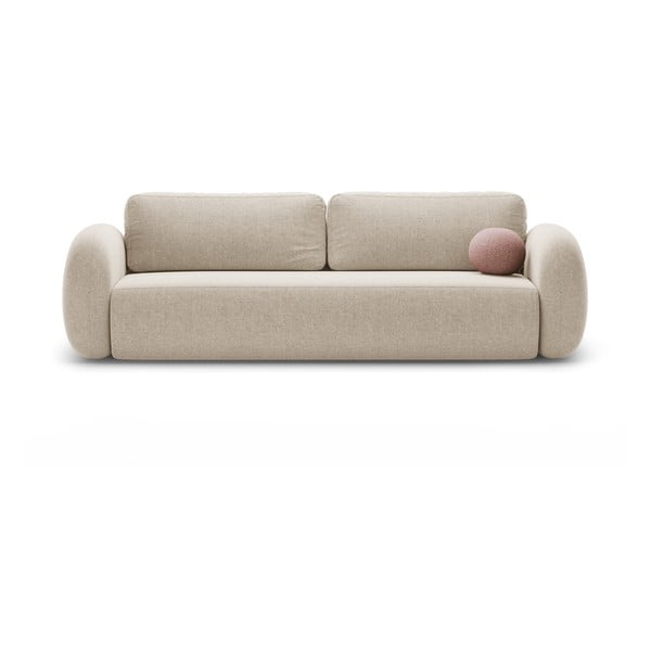 Bež sklopiva/s prostorom za odlaganje sofa od šenila 262 cm Tonale – Cosmopolitan Design