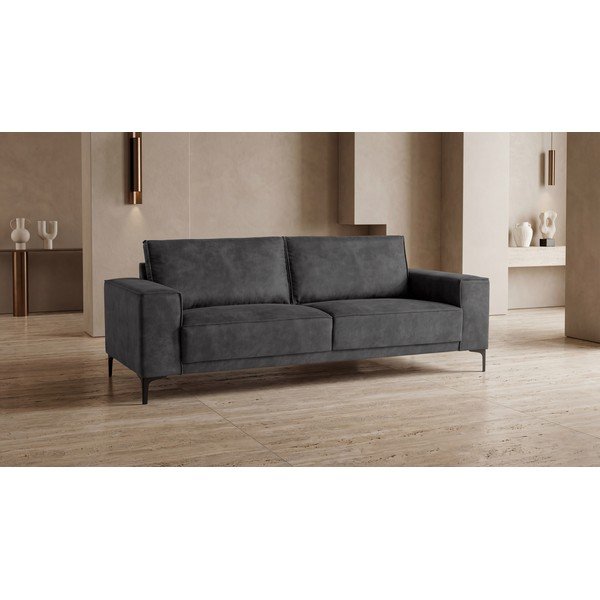 Antracitno siva sofa od imitacije kože 224 cm Copenhagen – Scandic-image-4