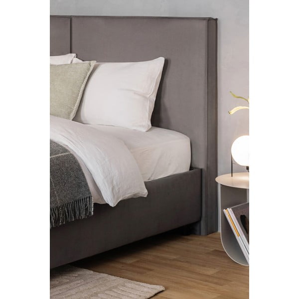 Sivi tapecirani bračni krevet s podnicom i prostorom za odlaganje 180x200 cm Myra Bold – Bonami Selection-image-3