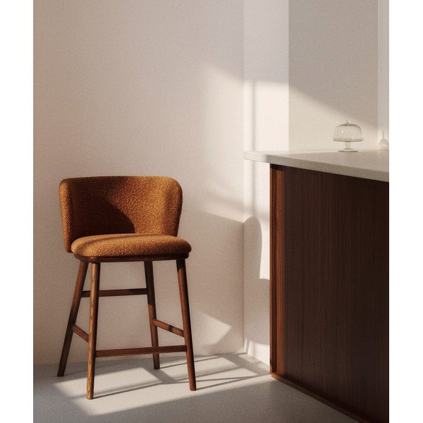 Podstavljena barska stolica boja terakote (visine sjedala 65 cm) Ciselia – Kave Home-image-1
