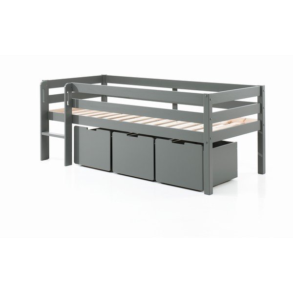 Sive dječje ladice za ispod kreveta u setu 3 kom Pino – Vipack-image-1