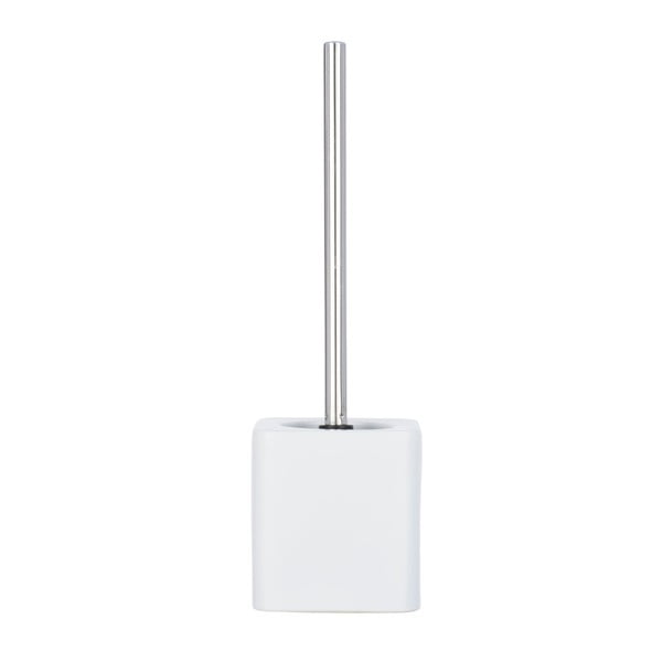 Mat bijela keramička četka za toalet Wenko Hexa-image-1