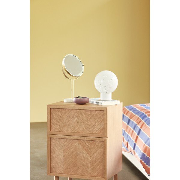 Noćni ormarić od punog hrasta u prirodnoj boji Herringbone – Hübsch-image-1