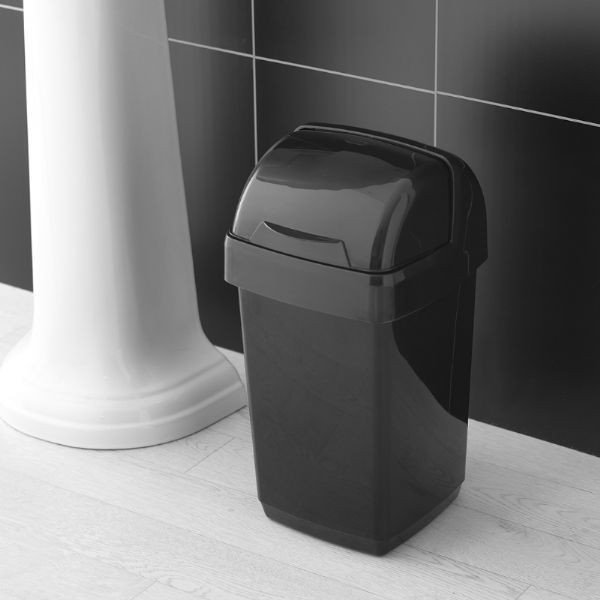 Crni koš za smeće Addis Roll Top, 22,5 x 23 x 42,5 cm-image-1