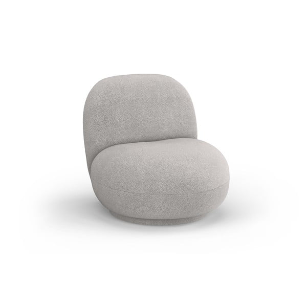 Svijetlo siva fotelja od bouclé tkanine Chuck – Micadoni Home