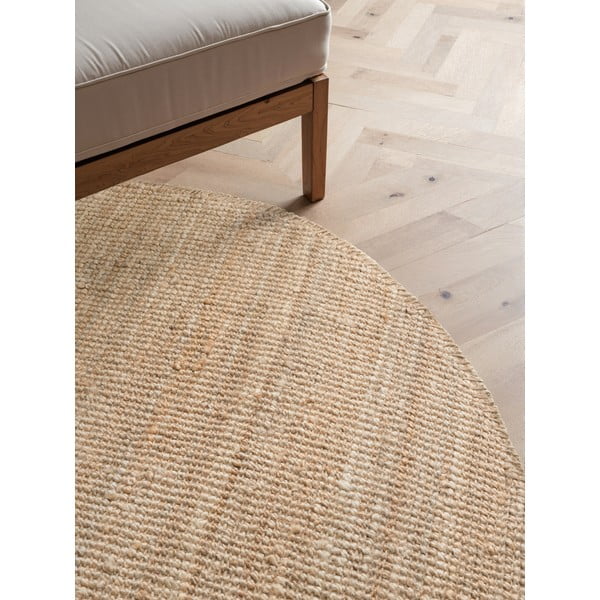 Juten okrugli tepih u prirodnoj boji ø 160 cm Bouclé Jaipur – Hanse Home-image-3