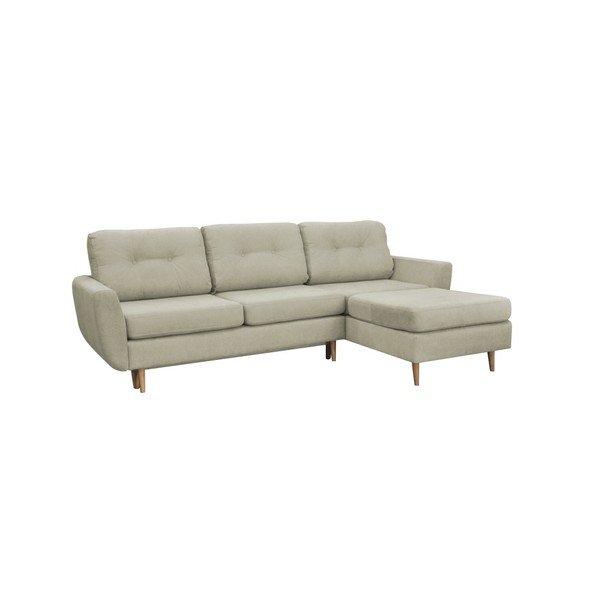 Krem kauč na razvlačenje sa svijetlim nogama Mazzini Sofas Tulipe, desni kut-image-1