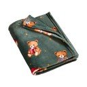 Tamno zelena deka s božićnim motivom 170x130 cm Christmas Tartan Teddy Bear – Catherine Lansfield