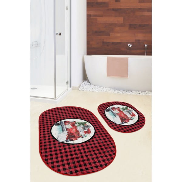 Crvene/crne kupaonske prostirke u setu 2 kom 60x100 cm Full Ride – Mila Home