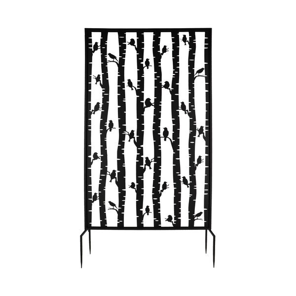 Crni metalni balkonski zastor 100x186 cm Birds – Esschert Design-image-3