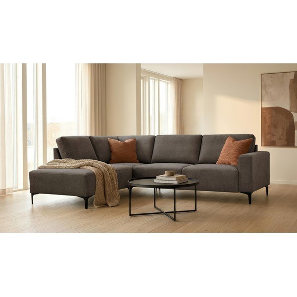 Antracitno siva kutna garnitura od šenila (s lijevim kutom/u obliku slova L) Fabian – Scandic-image-1