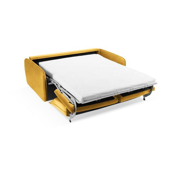 Senf žuta baršunasta sklopiva sofa 194 cm Vienna – Cosmopolitan Design-image-4