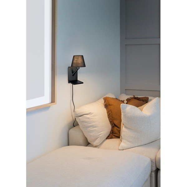 Mat crna zidna lampa Comfort – Trio-image-1