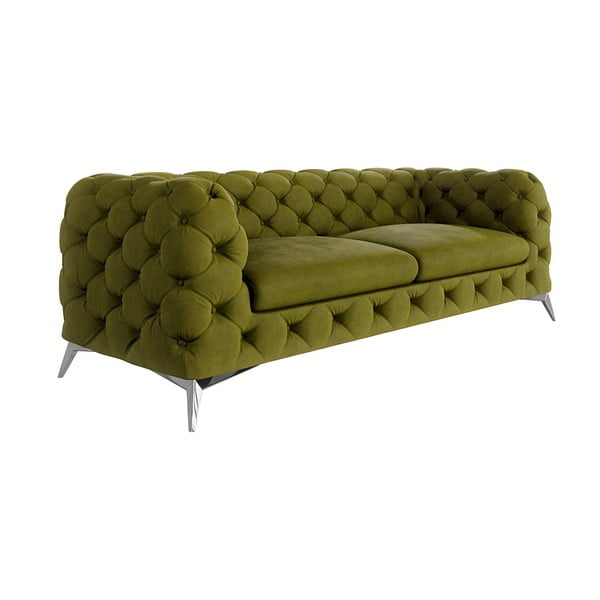 Zelena baršunasti sofa 225 cm Chelsea – Ropez-image-1
