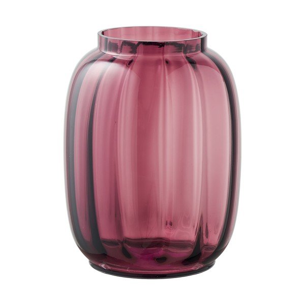 Crvena staklena ručno izrađena vaza (visina 21 cm) – House Nordic