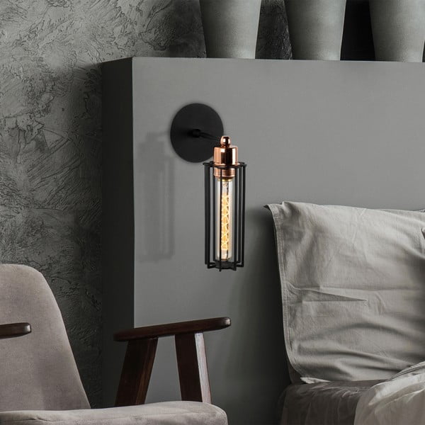 Crna zidna lampa ø 8 cm Likya – Opviq lights-image-2