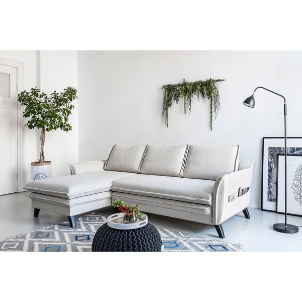 Svijetlobež kutna gatnitura na razvlačenje Miuform Charming Charlie, lijevi kut-image-4