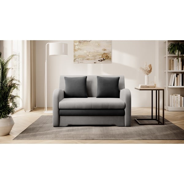 Svijetlo siva/antracitno siva baršunasti sklopiva sofa 130 cm Ario – ELTAP-image-1