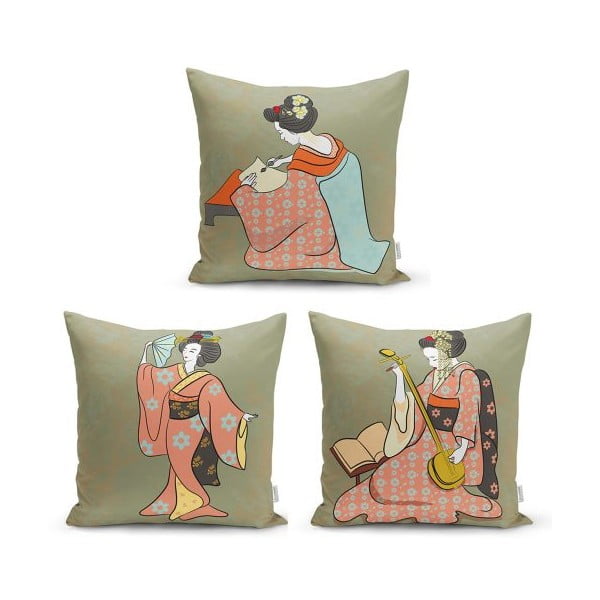 Set od 3 ukrasne jastučnice Minimalist Cushion Covers Ethnic Eastern, 45 x 45 cm