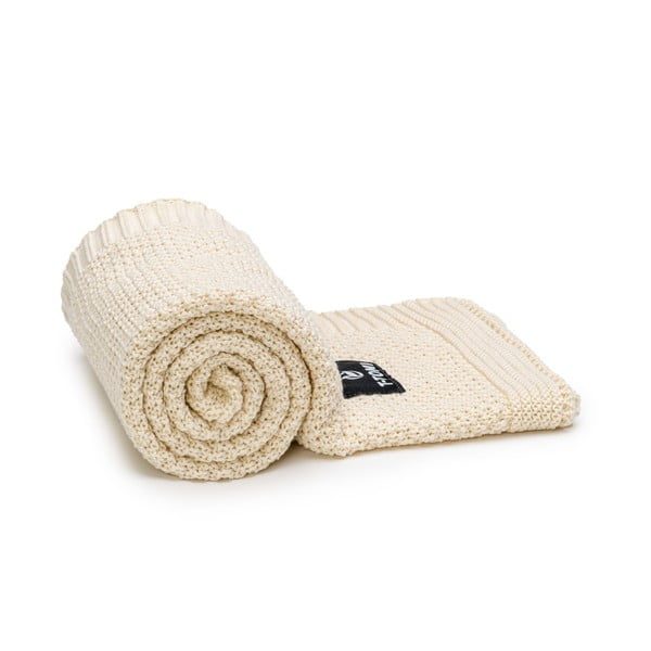 Bež pamučna pletena deka za bebe 80x100 cm Spring – T-TOMI