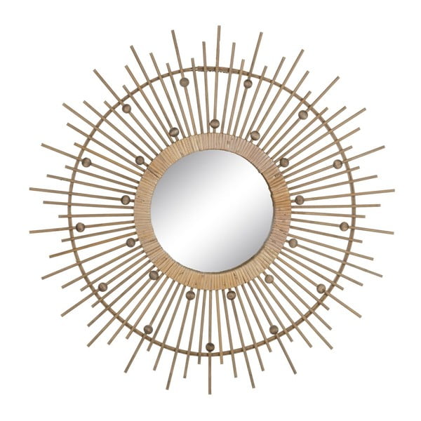 Zidno ogledalo s okvirom od bambusa ø 70 cm Sol – Ixia
