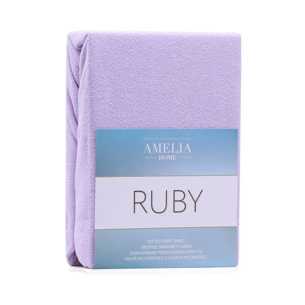 Ljubičasta elastična plahta AmeliaHome Ruby Siesta, 180/200 x 200 cm-image-1