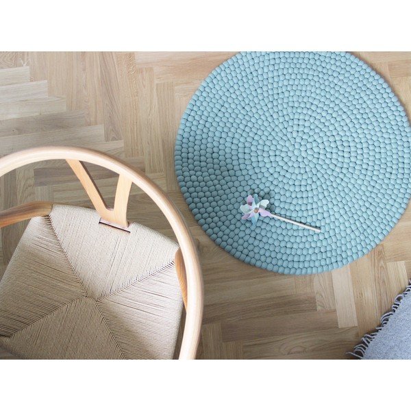 Pastelno plavi tepih od vunenih pompona Wooldot Ball Rugs, ⌀ 120 cm-image-2