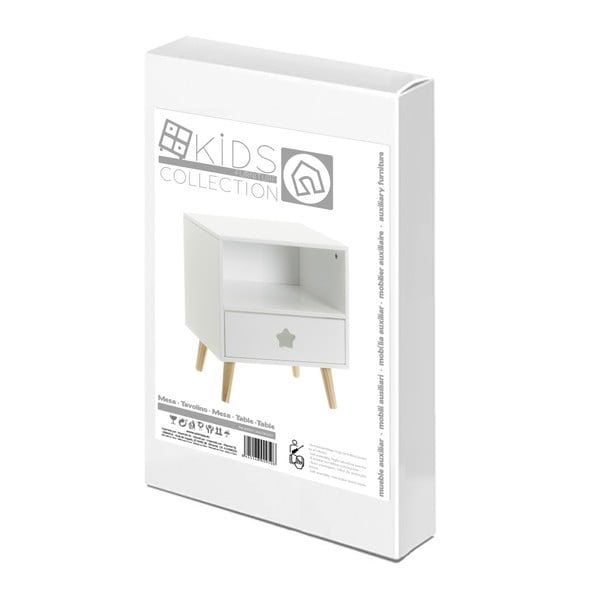 Bijeli dječji noćni ormarić s policama – Casa Selección-image-4