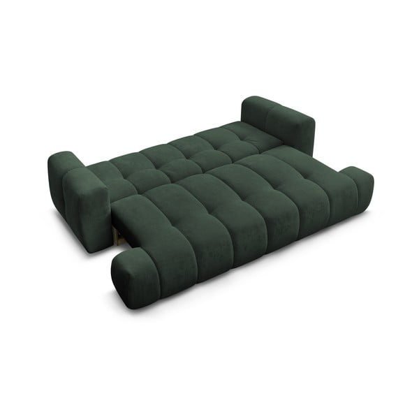 Zelena sklopiva/s prostorom za odlaganje sofa 251 cm Fuji – Bobochic Paris-image-4