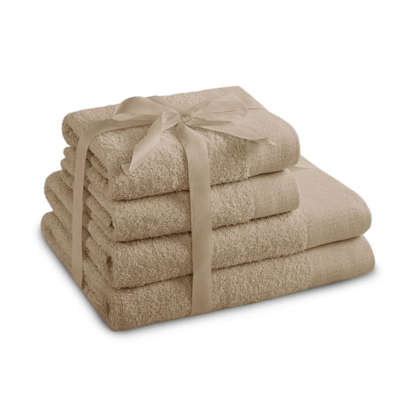 Bež pamučni set ručnika 4 kom od frotira Amari – Restilo