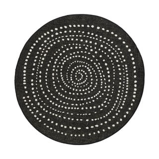 Crni vanjski tepih NORTHRUGS Bali, ø 140 cm