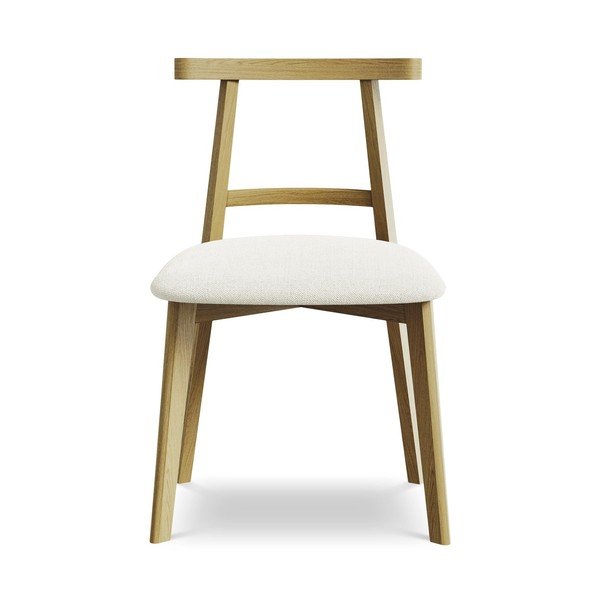 Krem blagovaonska stolica od masivnog drveta Ohelo – Makamii-image-1