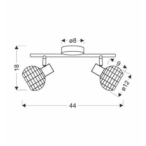 Crna/krem stropna svjetiljka s metalnim sjenilom/sa sjenilom od ratana ø 12 cm Tajga – Candellux Lighting-image-3