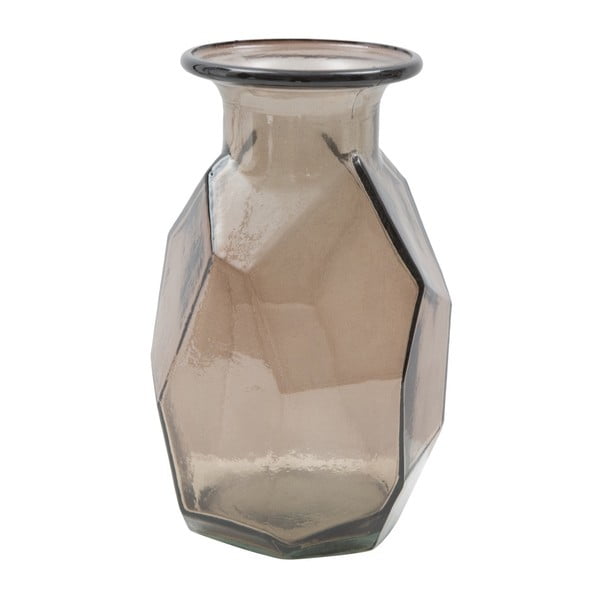 Smeđa vaza od recikliranog stakla Mauro Ferretti Ambra, ⌀ 9 cm