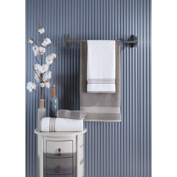 Krem/smeđe-sivi pamučni set ručnika 4 kom – Mila Home-image-2
