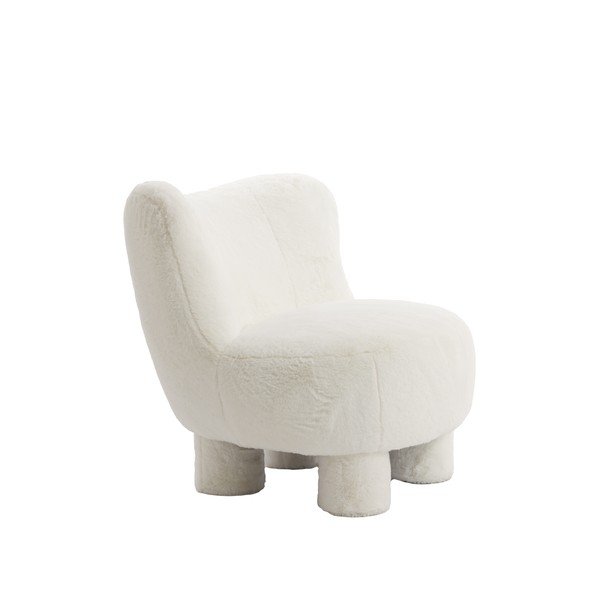 Krem fotelja od bouclé tkanine Kamovu – Light & Living