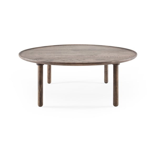 Smeđi okrugao stolić za kavu od punog hrasta ø 100 cm Mu – Gazzda