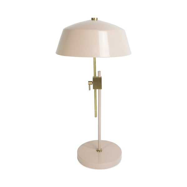 Svijetlo ružičasta stolna lampa s metalnim sjenilom (visina 64 cm) Dusk – HF Living