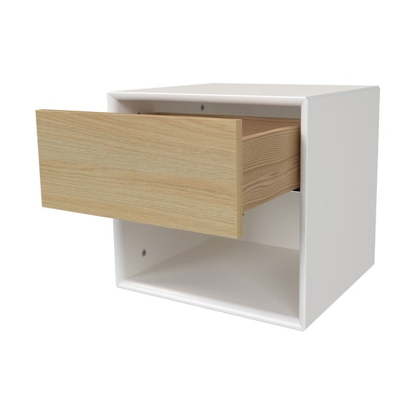 Bijeli/u prirodnoj boji noćni ormarić u dekoru hrasta Alba – Tenzo-image-2