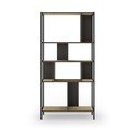 Crna/u prirodnoj boji biblioteka u dekoru hrasta 88x175 cm Alabama – Marckeric