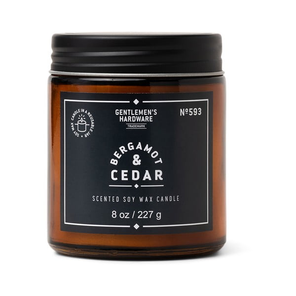 Mirisna svijeća od sojinog voska vrijeme gorenja 48 h Bergamot & Cedar – Gentlemen's Hardware
