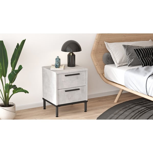 Svijetlo sivi noćni ormarić Signor – Kalune Design-image-2