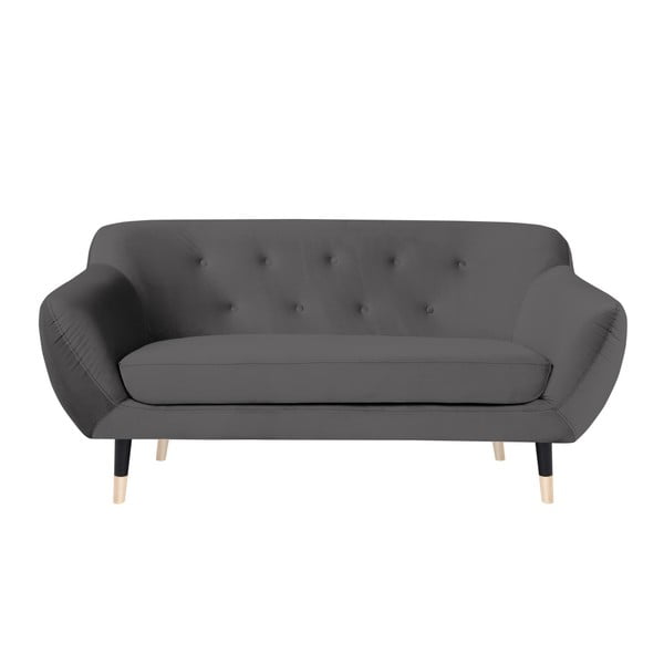 Siva sofa s crnim nogama Mazzini Sofas Amelie, 158 cm