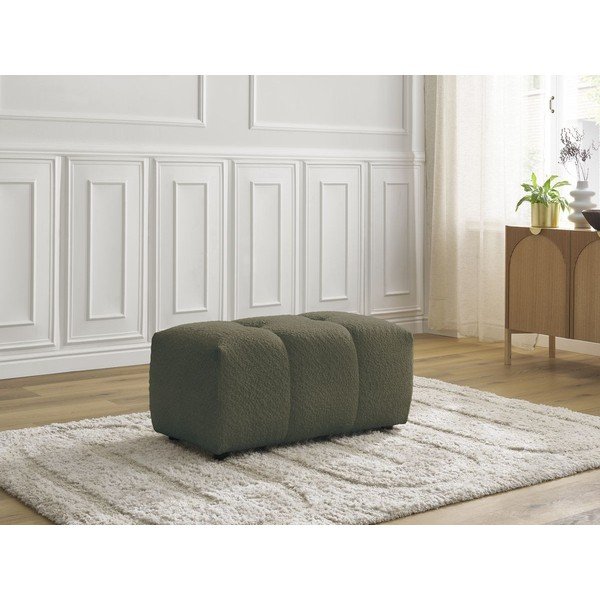 Kaki zeleni tabure od bouclé tkanine Roxelane – Bobochic Paris-image-1