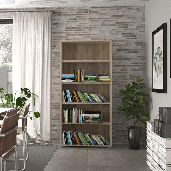 Modularna biblioteka u dekoru hrasta u prirodnoj boji 89x189 cm Prima – Tvilum-image-1