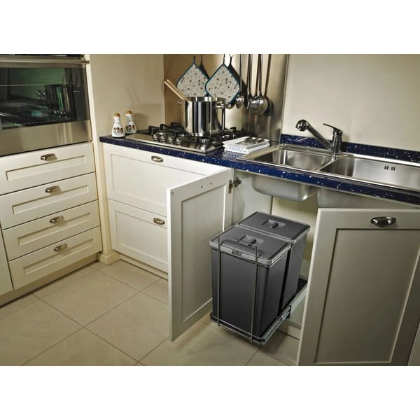 Plastična kanta za razvrstani otpad/ugradbena 12 + 12 l Ecofil - Elletipi-image-1