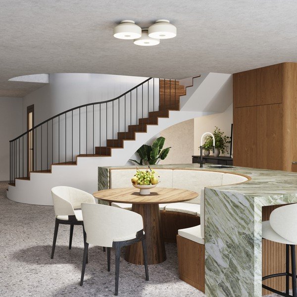 Krem stropna svjetiljka ø 30 cm Blacko – Sollux-image-3